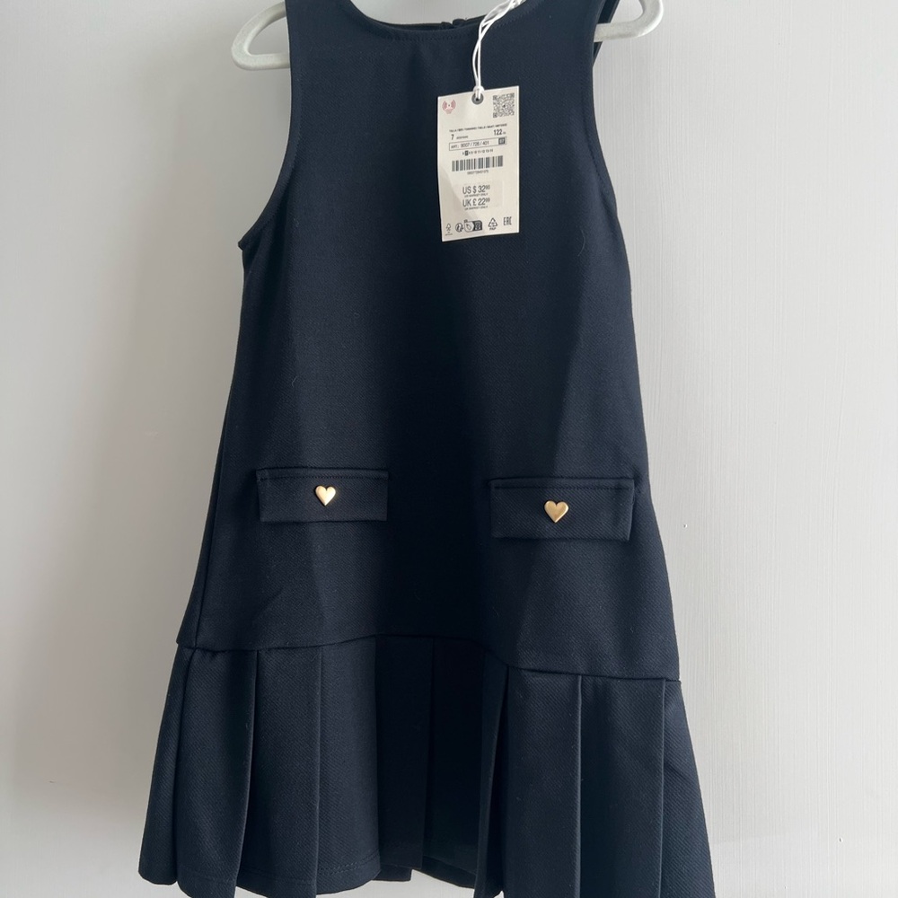 Zara Blue Pleated A-Line Dress